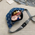 Latest Fashion Design Women Ladies Lightweight Denim Material Adjustable Waist Bags Crossbody Chest Bag Belt Bumbag Female Festival Travel Fanny Pack